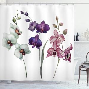 Ambesonne Fantasy Shower Curtain, Hot Air Balloons in The Clouds Dream Journey to Secret Paradise Romantic Design, Cloth Fabric Bathroom Decor Set with Hooks, 69″ W x 75″ L, Purple White(Rose Purple)