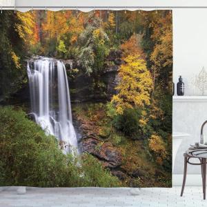 Ambesonne Fantasy Shower Curtain, Hot Air Balloons in The Clouds Dream Journey to Secret Paradise Romantic Design, Cloth Fabric Bathroom Decor Set with Hooks, 69″ W x 75″ L, Purple White(Green Yellow White)