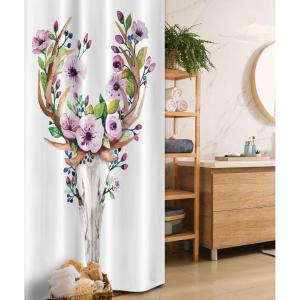 Ambesonne Fantasy Shower Curtain, Hot Air Balloons in The Clouds Dream Journey to Secret Paradise Romantic Design, Cloth Fabric Bathroom Decor Set with Hooks, 69″ W x 75″ L, Purple White(Brown Purple)