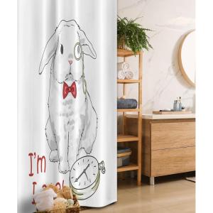 Ambesonne Fantasy Shower Curtain, Hot Air Balloons in The Clouds Dream Journey to Secret Paradise Romantic Design, Cloth Fabric Bathroom Decor Set with Hooks, 69″ W x 75″ L, Purple White(White Red)