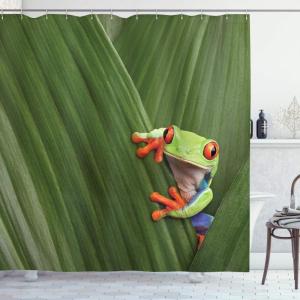 Ambesonne Fantasy Shower Curtain, Hot Air Balloons in The Clouds Dream Journey to Secret Paradise Romantic Design, Cloth Fabric Bathroom Decor Set with Hooks, 69″ W x 75″ L, Purple White(Green)