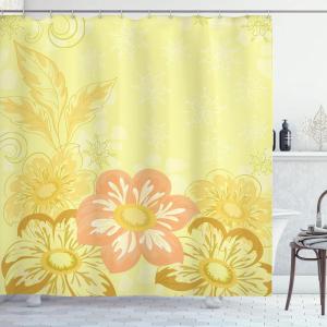 Ambesonne Fantasy Shower Curtain, Hot Air Balloons in The Clouds Dream Journey to Secret Paradise Romantic Design, Cloth Fabric Bathroom Decor Set with Hooks, 69″ W x 75″ L, Purple White(Yellow Pink)