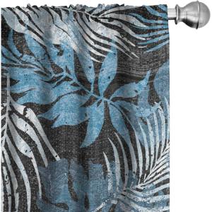 Ambesonne Floral Curtains, Roses for Valentine Love Team Holiday Celebration Botanical Artwork on Hue Back, Window Treatments 2 Panel Set for Living Room Bedroom, Pair of – 28″ x 95″, Dimgray Blush(Dark Grey and Sky Blue)
