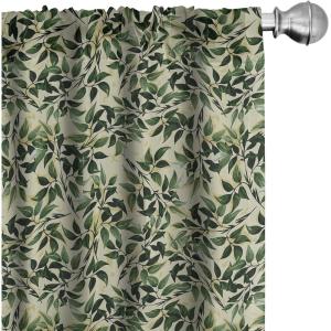 Ambesonne Floral Curtains, Roses for Valentine Love Team Holiday Celebration Botanical Artwork on Hue Back, Window Treatments 2 Panel Set for Living Room Bedroom, Pair of – 28″ x 95″, Dimgray Blush(Pale Green and Hunter Green)
