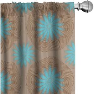 Ambesonne Floral Curtains, Roses for Valentine Love Team Holiday Celebration Botanical Artwork on Hue Back, Window Treatments 2 Panel Set for Living Room Bedroom, Pair of – 28″ x 95″, Dimgray Blush(Warm Taupe Sea Blue)