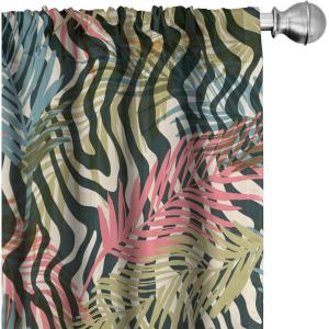 Ambesonne Floral Curtains, Roses for Valentine Love Team Holiday Celebration Botanical Artwork on Hue Back, Window Treatments 2 Panel Set for Living Room Bedroom, Pair of – 28″ x 95″, Dimgray Blush(Hot Pink and Pistachio Green)