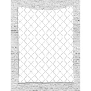 Ambesonne Grey Tapestry, Simple Monochrome Patterns Geometric Linked Forms on Plain Background Modern, Wall Hanging for Bedroom Living Room Dorm Decor, 40″ X 60″, White Gray