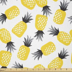 Ambesonne I Love You Fabric by The Yard, Happy Valentine’s Day in Hand Drawn Style Romance Relationship, Stretch Knit Fabric for Clothing Sewing and Arts Crafts, 10 Yards, Charcoal Grey(Yellow Black)