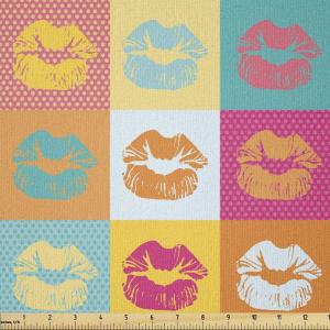 Ambesonne I Love You Fabric by The Yard, Happy Valentine’s Day in Hand Drawn Style Romance Relationship, Stretch Knit Fabric for Clothing Sewing and Arts Crafts, 10 Yards, Charcoal Grey(Orange Magenta)