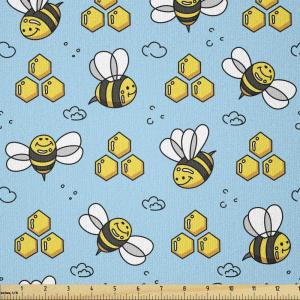 Ambesonne I Love You Fabric by The Yard, Happy Valentine’s Day in Hand Drawn Style Romance Relationship, Stretch Knit Fabric for Clothing Sewing and Arts Crafts, 10 Yards, Charcoal Grey(Sky Blue)