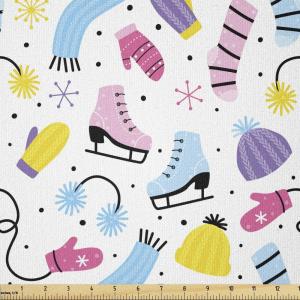 Ambesonne I Love You Fabric by The Yard, Happy Valentine’s Day in Hand Drawn Style Romance Relationship, Stretch Knit Fabric for Clothing Sewing and Arts Crafts, 10 Yards, Charcoal Grey(Blue Pink)