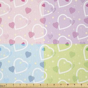 Ambesonne I Love You Fabric by The Yard, Happy Valentine’s Day in Hand Drawn Style Romance Relationship, Stretch Knit Fabric for Clothing Sewing and Arts Crafts, 10 Yards, Charcoal Grey(Soft Pink)