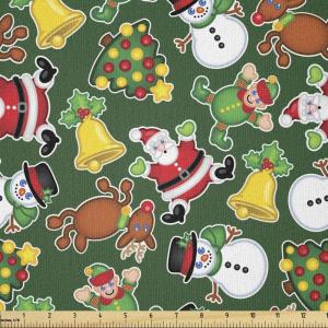 Ambesonne I Love You Fabric by The Yard, Happy Valentine’s Day in Hand Drawn Style Romance Relationship, Stretch Knit Fabric for Clothing Sewing and Arts Crafts, 10 Yards, Charcoal Grey(Green White)