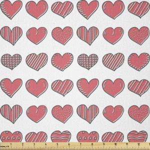 Ambesonne I Love You Fabric by The Yard, Happy Valentine’s Day in Hand Drawn Style Romance Relationship, Stretch Knit Fabric for Clothing Sewing and Arts Crafts, 10 Yards, Charcoal Grey(Charcoal Grey)