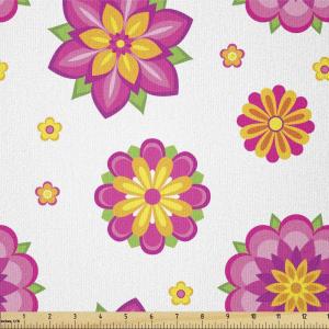 Ambesonne I Love You Fabric by The Yard, Happy Valentine’s Day in Hand Drawn Style Romance Relationship, Stretch Knit Fabric for Clothing Sewing and Arts Crafts, 10 Yards, Charcoal Grey(Pink Orange)