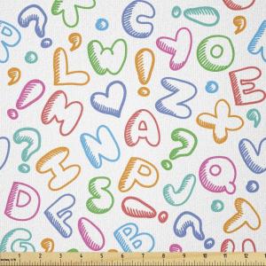 Ambesonne I Love You Fabric by The Yard, Happy Valentine’s Day in Hand Drawn Style Romance Relationship, Stretch Knit Fabric for Clothing Sewing and Arts Crafts, 10 Yards, Charcoal Grey(Blue Green)