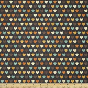 Ambesonne Love Fabric by The Yard, Mini Pattern with Symmetric Tiny Heart Shapes Valentine’s Day Themed Illustration, Stretch Knit Fabric for Clothing Sewing and Arts Crafts, 5 Yards, Multicolor(Multicolor)