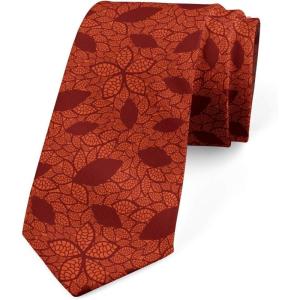 Ambesonne Multicolor Modern Men’s Tie(Burnt Orange Burgundy)