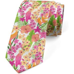 Ambesonne Multicolor Modern Men’s Tie(Pink Green)