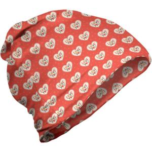 Ambesonne Unisex Beanie, Hipster Hearts Valentines, Hiking Outdoors