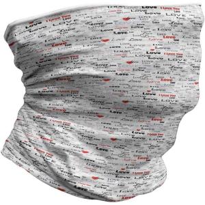 Ambesonne Unisex Multicolor Face and Neck Warmers(Calligraphy Hearts Stars)