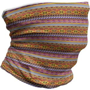 Ambesonne Unisex Multicolor Face and Neck Warmers(Folk Vintage Geometric)