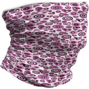 Ambesonne Unisex Multicolor Face and Neck Warmers(Pink Hearts and Circles)