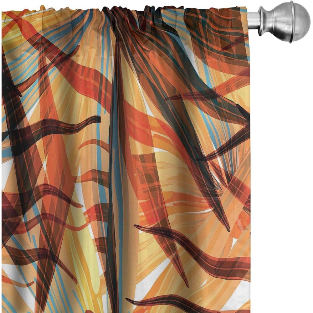 imageAmbesonne Floral Window Curtains Pastel Summer Feels Ornament with Roses Lilacs and Hydrangeas Bouquet Lightweight Decor 2Panel Set with Rod Pocket Pair of  28 x 63 Lavender Blue and BlushOrange Sea Blue and Dark Rust
