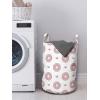 Ambesonne Donut Laundry Bag, Pastel Colored Dessert Sweets Sprinkles and Hearts Valentine’s Day Theme Print, Hamper Basket with Handles Drawstring Closure for Laundromats, 13″ x 19″, Pink and White