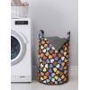 Ambesonne Hearts Laundry Bag, Romantic Valentine’s Day Inspired of Love Pattern Doodle Style Illustration, Hamper Basket with Handles Drawstring Closure for Laundromats, 13″ x 19″, Multicolor