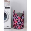 Ambesonne Love Laundry Bag, Silhouette Hearts Pinkish Romantic Shapes Valentines Day Celebration Happy Cheerful, Hamper Basket with Handles Drawstring Closure for Laundromats, 13″ x 19″, Multicolor