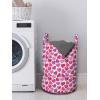 Ambesonne Valentine’s Day Laundry Bag, Hearts in Geometric Polygonal Design Romantic Modern Pattern, Hamper Basket with Handles Drawstring Closure for Laundromats, 13″ x 19″, Pink Fuchsia and Salmon