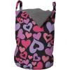 Ambesonne Love Laundry Bag, Silhouette Hearts Pinkish Romantic Shapes Valentines Day Celebration Happy Cheerful, Hamper Basket with Handles Drawstring Closure for Laundromats, 13″ x 19″, Multicolor