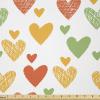 Ambesonne Valentine Fabric by The Yard, Continuous Colorful Pattern Irregular Hatched Hearts, Stretch Knit Fabric for Clothing Sewing and Arts Crafts, 2 Yards, Marigold Pistachio Green(Marigold Pistachio Green)