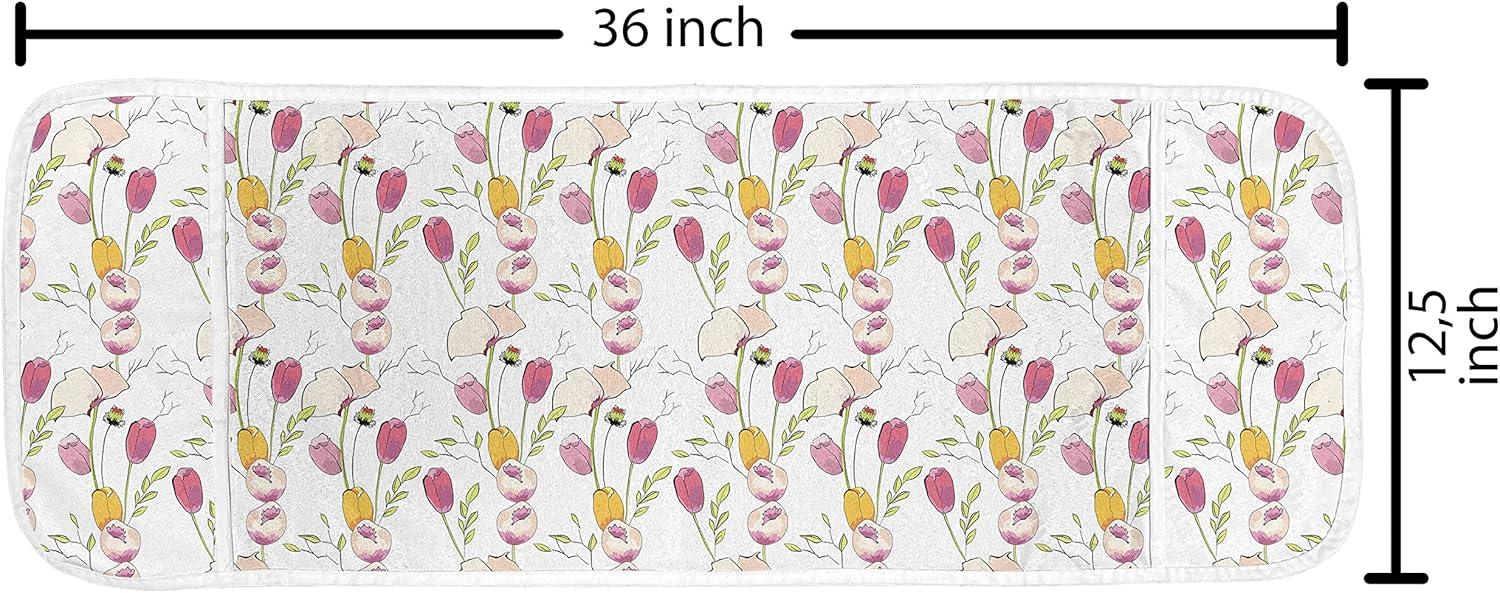 imageAmbesonne Colorful Microwave Oven Cover Tulips and Poppy Flowers Romantic Arrangement Valentines Day Themed Illustration Water Resistant Organizer with Pockets for Kitchen 36 x 12 MulticolorMulticolor