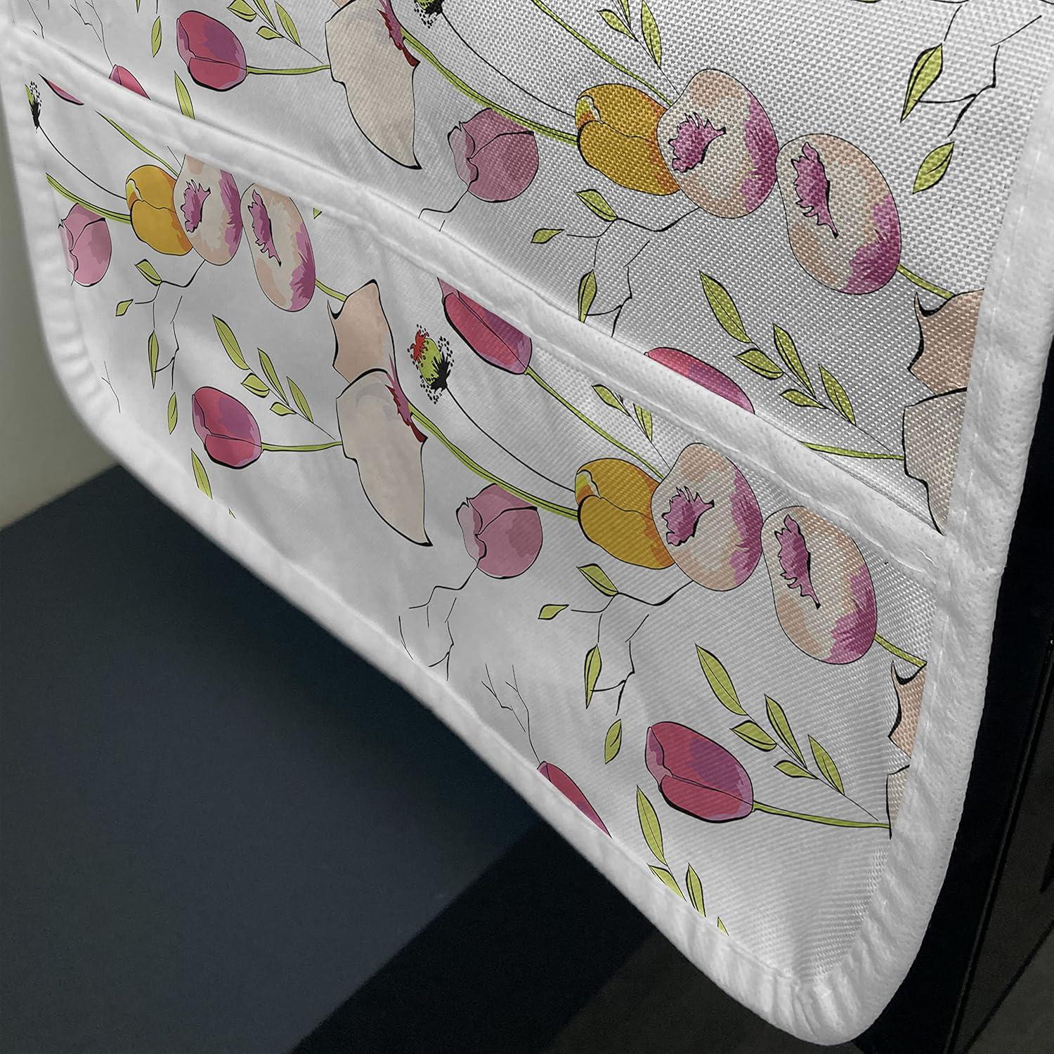 imageAmbesonne Colorful Microwave Oven Cover Tulips and Poppy Flowers Romantic Arrangement Valentines Day Themed Illustration Water Resistant Organizer with Pockets for Kitchen 36 x 12 MulticolorMulticolor