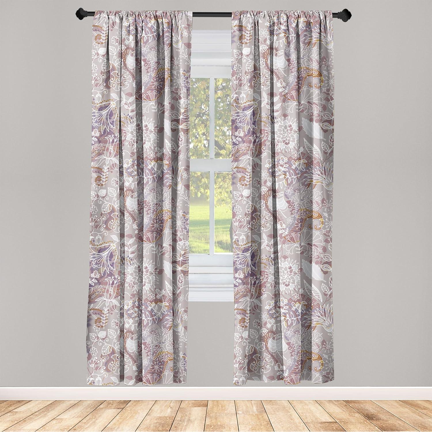 imageAmbesonne Pink Roses Curtains Romantic Spring Garden Blooming Flowers Nature Art Valentine Blossom Window Treatments 2 Panel Set for Living Room Bedroom Pair of 28 x 84 Magenta Blush KhakiPale Ruby Pale Sepia