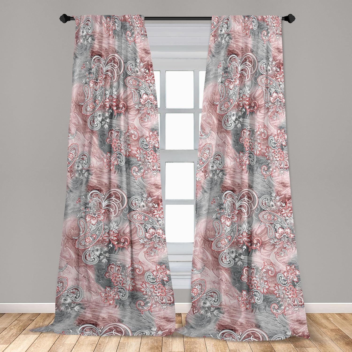 imageAmbesonne Pink Roses Curtains Romantic Spring Garden Blooming Flowers Nature Art Valentine Blossom Window Treatments 2 Panel Set for Living Room Bedroom Pair of 28 x 84 Magenta Blush KhakiDried Rose and Dimgray