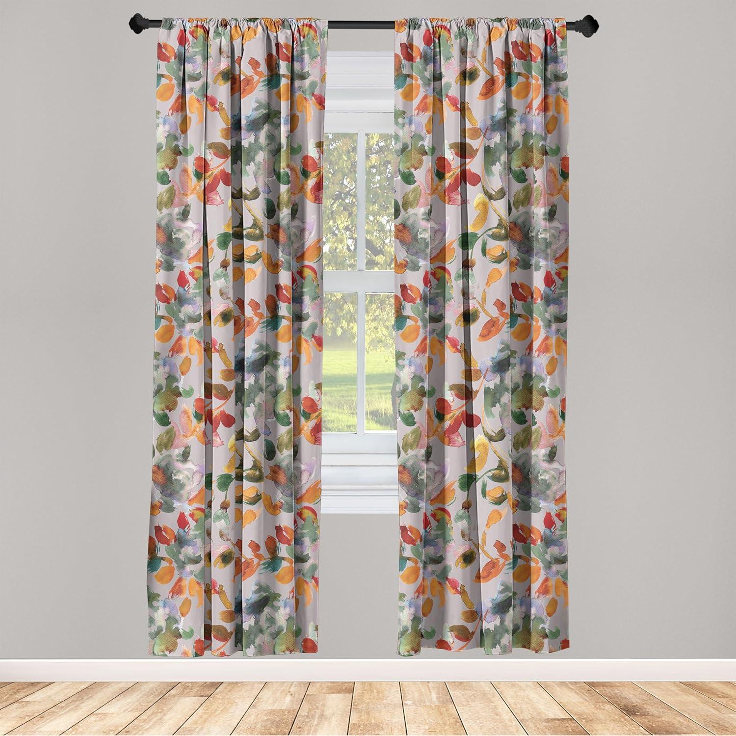imageAmbesonne Pink Roses Curtains Romantic Spring Garden Blooming Flowers Nature Art Valentine Blossom Window Treatments 2 Panel Set for Living Room Bedroom Pair of 28 x 84 Magenta Blush KhakiVermilion and Laurel Green