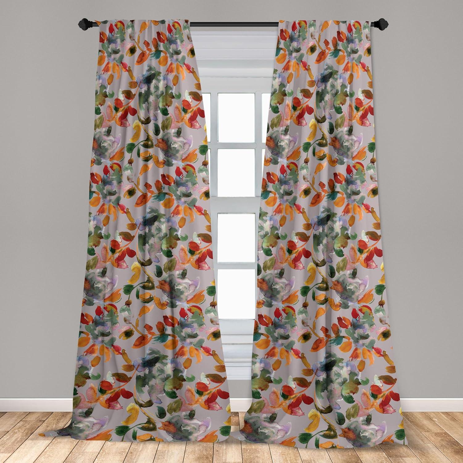 imageAmbesonne Pink Roses Curtains Romantic Spring Garden Blooming Flowers Nature Art Valentine Blossom Window Treatments 2 Panel Set for Living Room Bedroom Pair of 28 x 84 Magenta Blush KhakiVermilion and Laurel Green