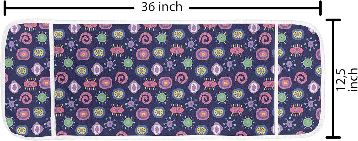 imageAmbesonne Romantic Microwave Oven Cover Valentines Day Themed Layout Petite Girly Heart Mothers Day Love Inspired Water Resistant Organizer with Pockets for Kitchen 36 x 12 Pink and WhiteIndigo and Multicolor