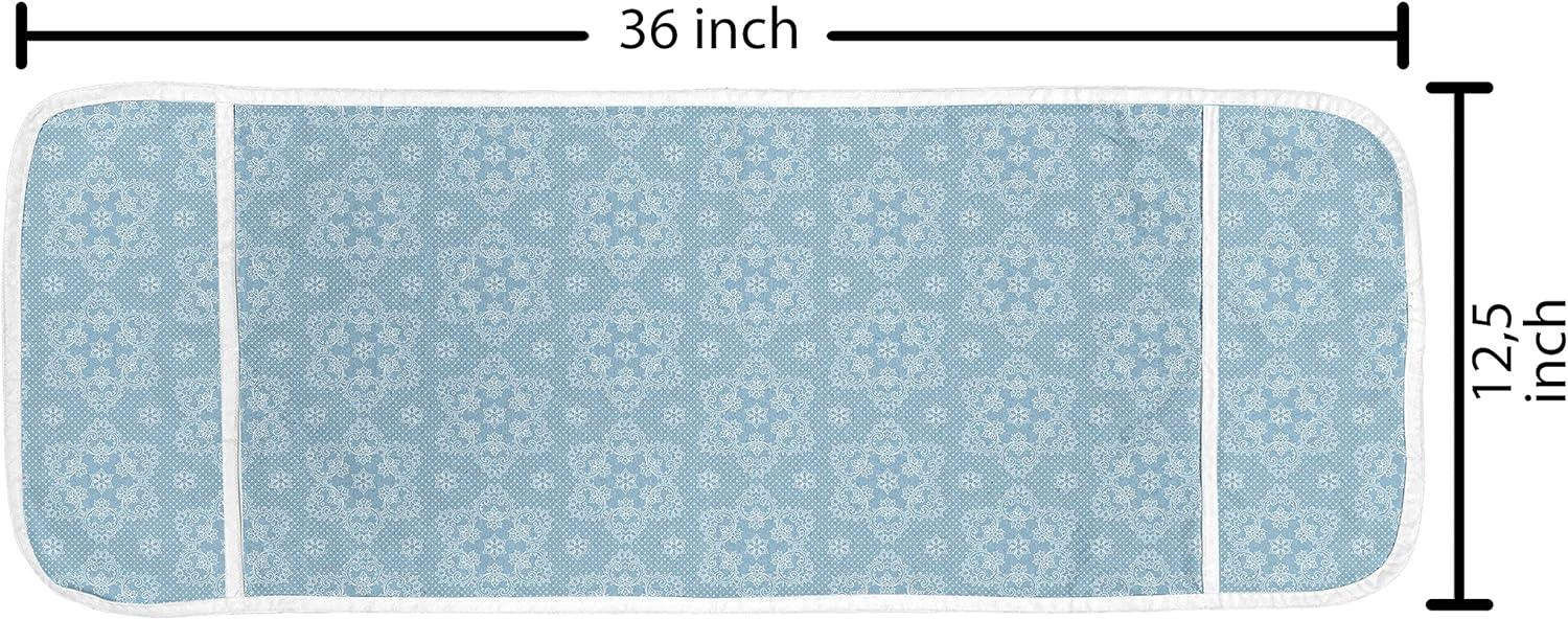 imageAmbesonne Romantic Microwave Oven Cover Valentines Day Themed Layout Petite Girly Heart Mothers Day Love Inspired Water Resistant Organizer with Pockets for Kitchen 36 x 12 Pink and WhitePale Blue and White
