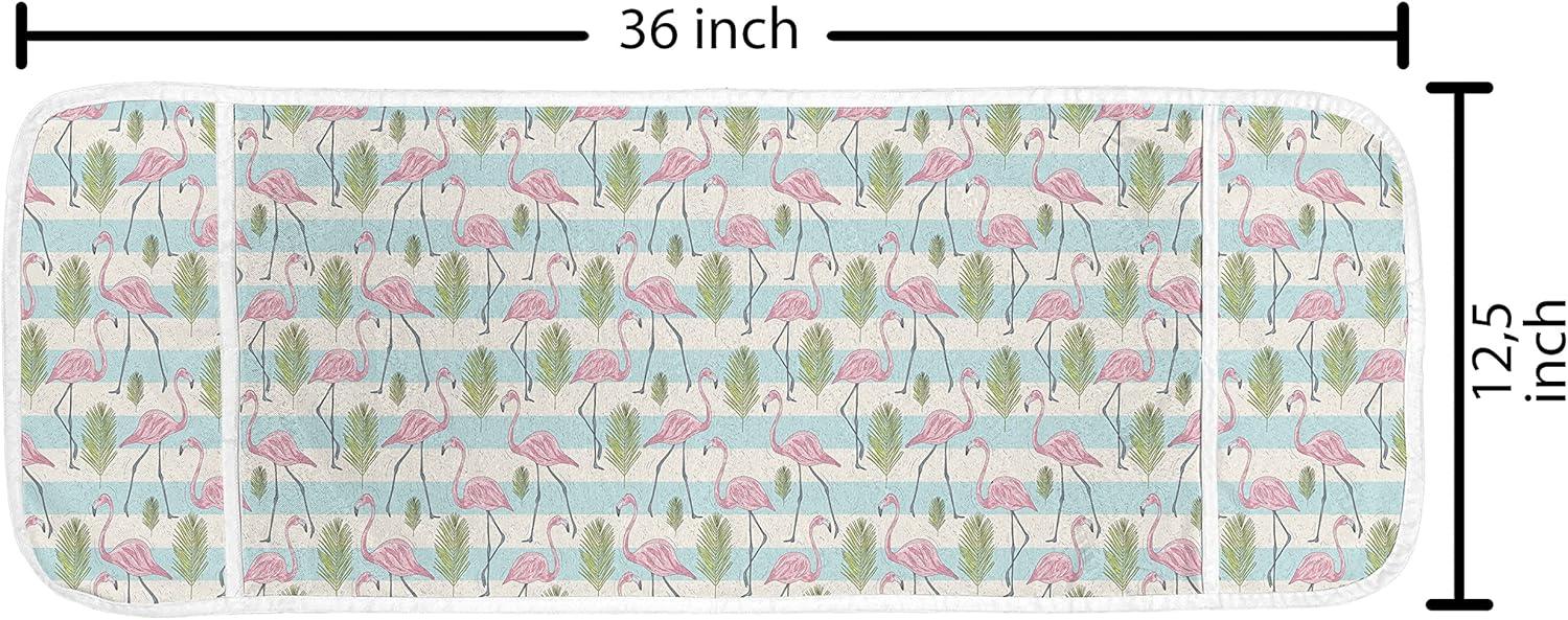 imageAmbesonne Romantic Microwave Oven Cover Valentines Day Themed Layout Petite Girly Heart Mothers Day Love Inspired Water Resistant Organizer with Pockets for Kitchen 36 x 12 Pink and WhitePale Blue and Multicolor