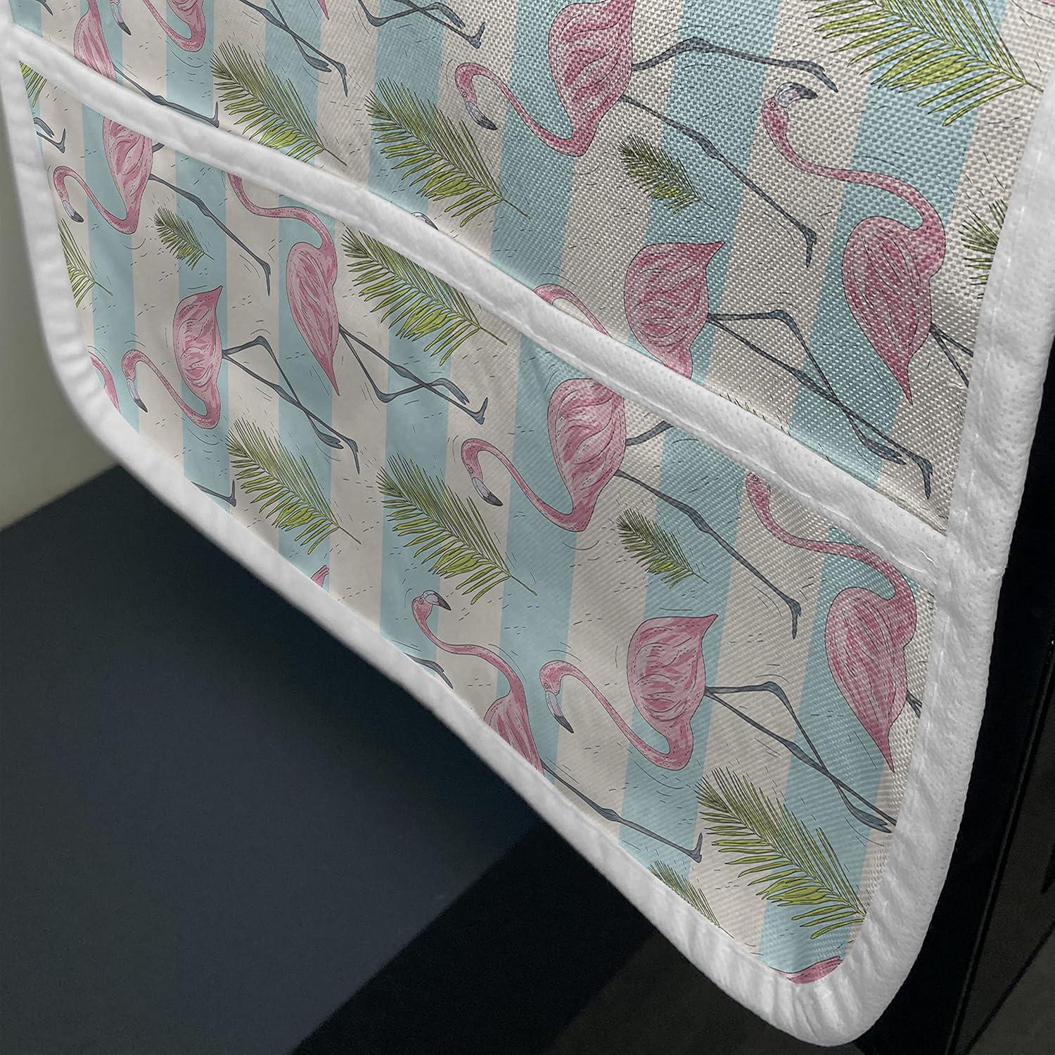 imageAmbesonne Romantic Microwave Oven Cover Valentines Day Themed Layout Petite Girly Heart Mothers Day Love Inspired Water Resistant Organizer with Pockets for Kitchen 36 x 12 Pink and WhitePale Blue and Multicolor