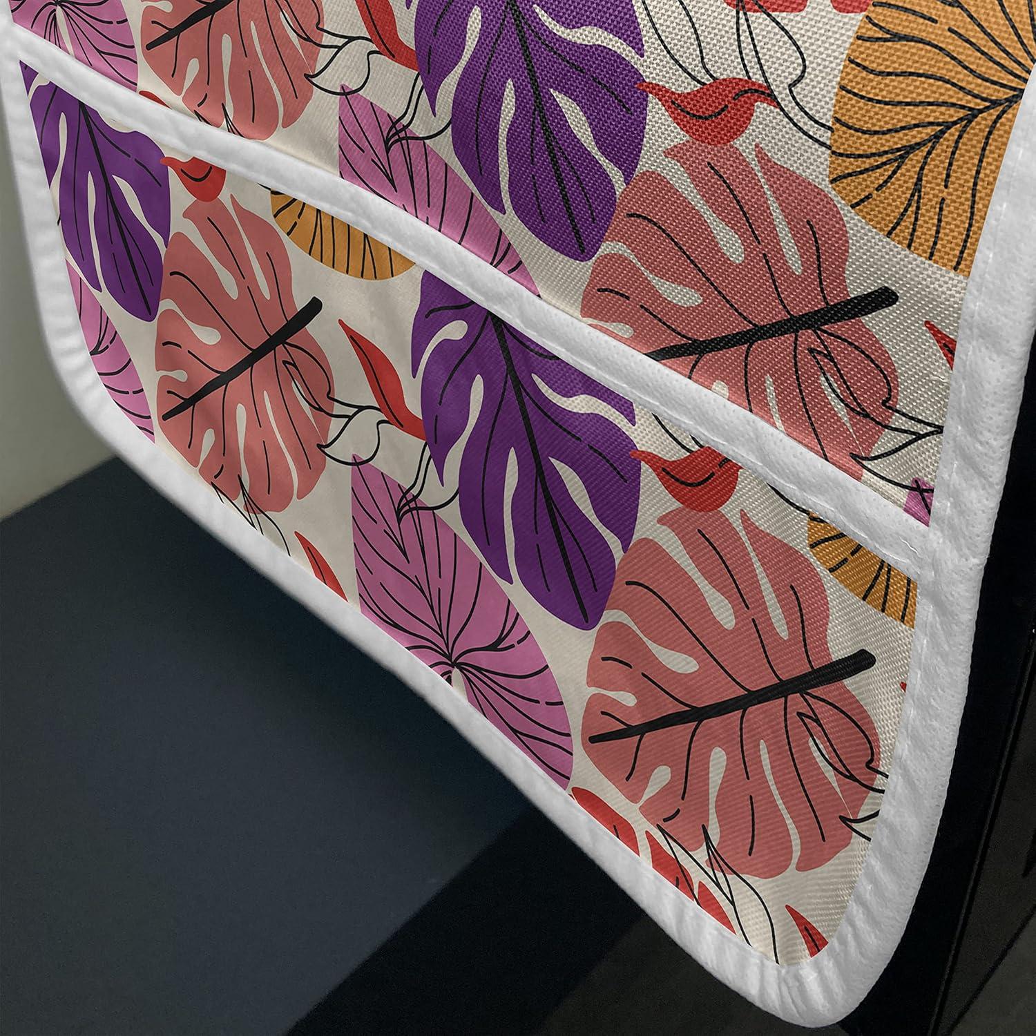 imageAmbesonne Romantic Microwave Oven Cover Valentines Day Themed Layout Petite Girly Heart Mothers Day Love Inspired Water Resistant Organizer with Pockets for Kitchen 36 x 12 Pink and WhiteIvory Multicolor