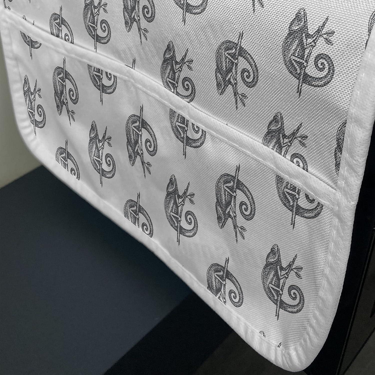 imageAmbesonne Romantic Microwave Oven Cover Valentines Day Themed Layout Petite Girly Heart Mothers Day Love Inspired Water Resistant Organizer with Pockets for Kitchen 36 x 12 Pink and WhiteDark Grey and White