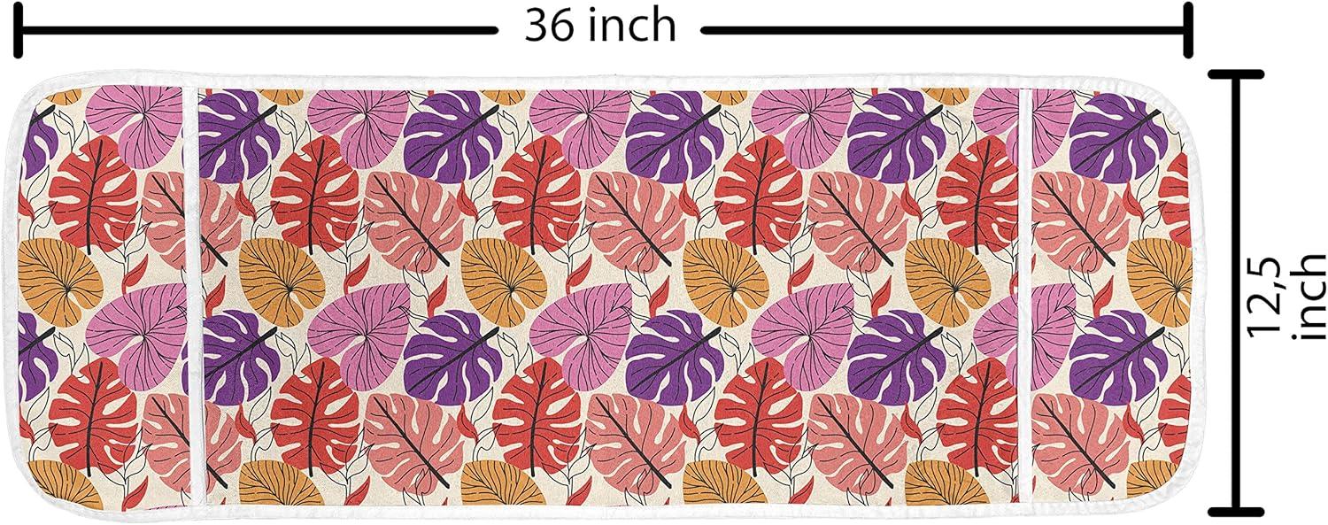 imageAmbesonne Romantic Microwave Oven Cover Valentines Day Themed Layout Petite Girly Heart Mothers Day Love Inspired Water Resistant Organizer with Pockets for Kitchen 36 x 12 Pink and WhiteIvory Multicolor