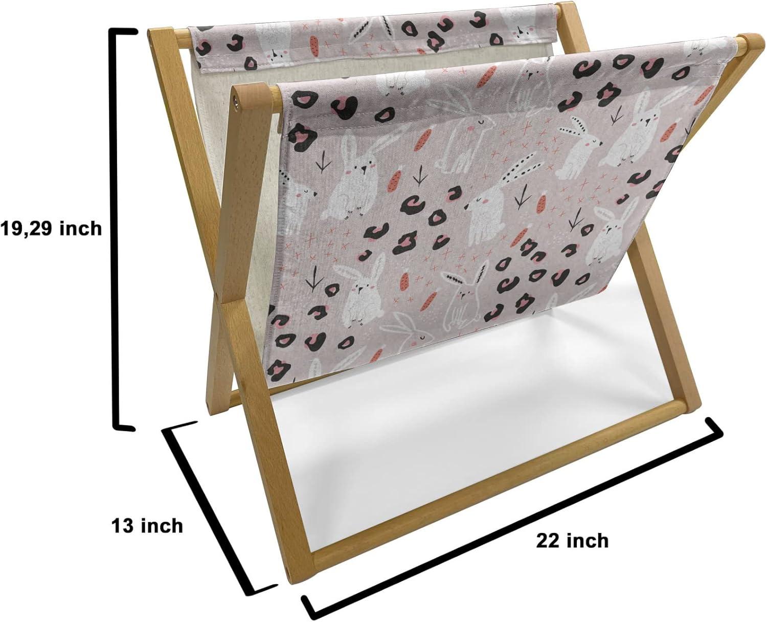 imageAmbesonne Valentines Day Magazine and Book Holder Illustration of Monochrome Triangles Forming Romantic Hearts Decorative Floor Rack Organizer for Living Room 22x19 Dark Pink and Pale PinkSalmon White and Rose