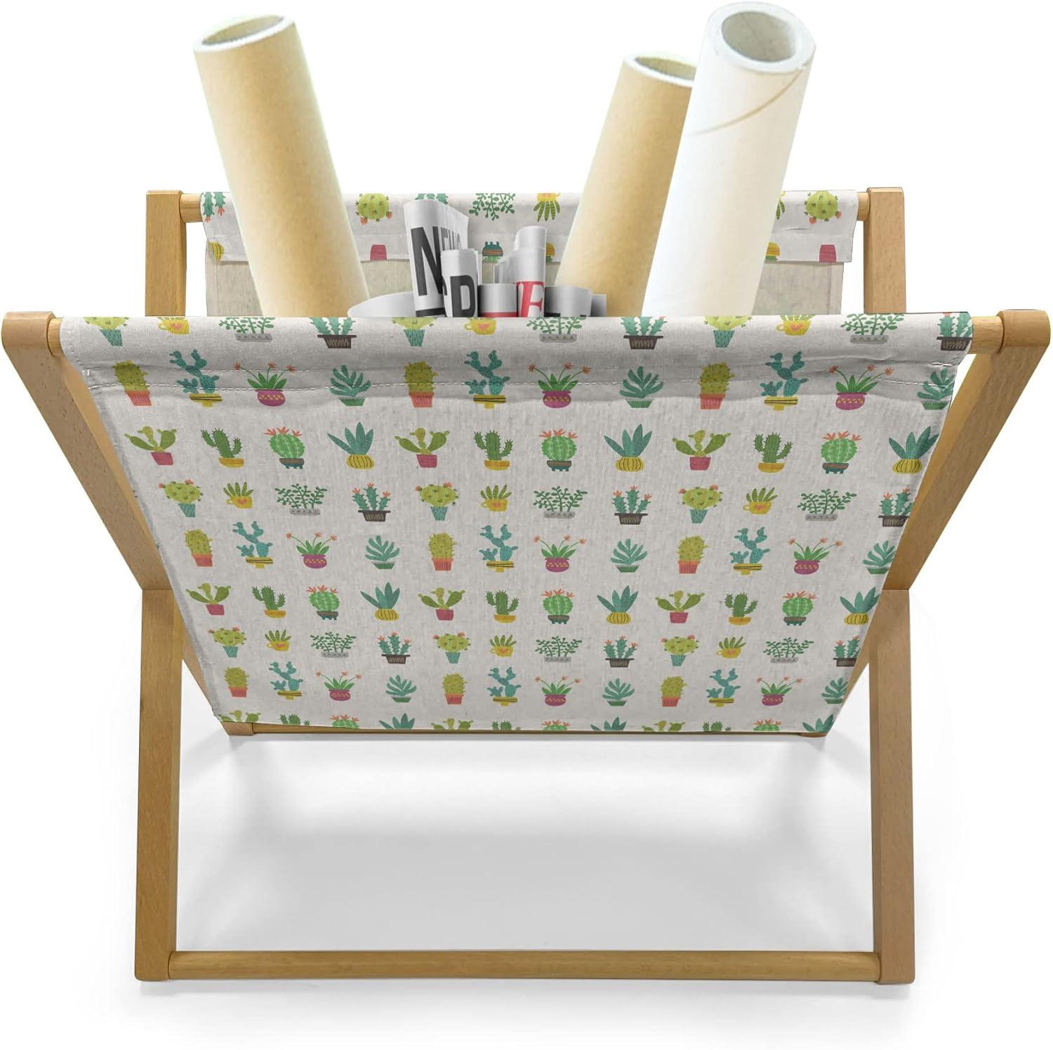 imageAmbesonne Valentines Day Magazine and Book Holder Illustration of Monochrome Triangles Forming Romantic Hearts Decorative Floor Rack Organizer for Living Room 22x19 Dark Pink and Pale PinkEggshell Khaki