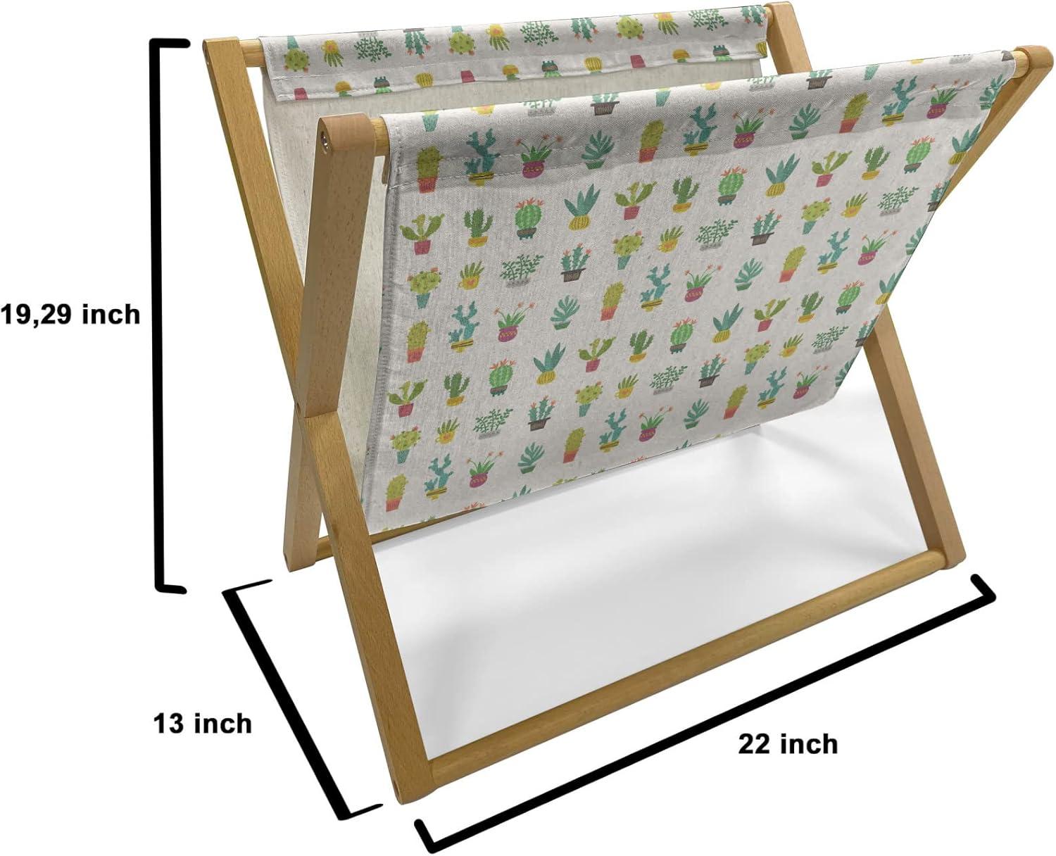 imageAmbesonne Valentines Day Magazine and Book Holder Illustration of Monochrome Triangles Forming Romantic Hearts Decorative Floor Rack Organizer for Living Room 22x19 Dark Pink and Pale PinkEggshell Khaki
